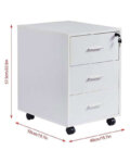 3 Drawer Mobile File Cabinet White - Image 2