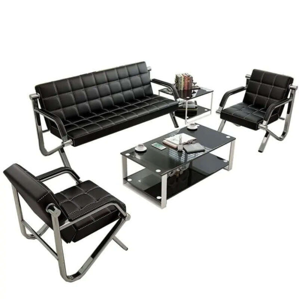 Modern Office Sofa Set 5 Seter Black - Image 1