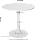 Dining Table Round Kitchen Table with Gloss Steel Tube and Base - Image 2