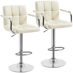 shop Soft Seat Cushion and Backrests Metal Frame Bar Stools Set of 2