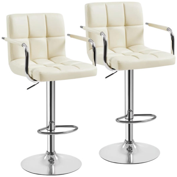 shop Soft Seat Cushion and Backrests Metal Frame Bar Stools Set of 2