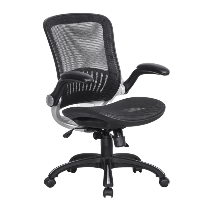 Ergonomic Rolling Swivel Mesh Office Chair Lumbar Support Flip up Arms ...