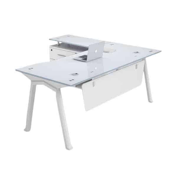 buy Evergreen Corner Glass Modern Office Desk Table