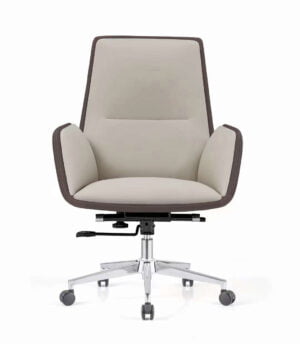 Luxury Leather Manager Office Chair Modern Medium Back Design