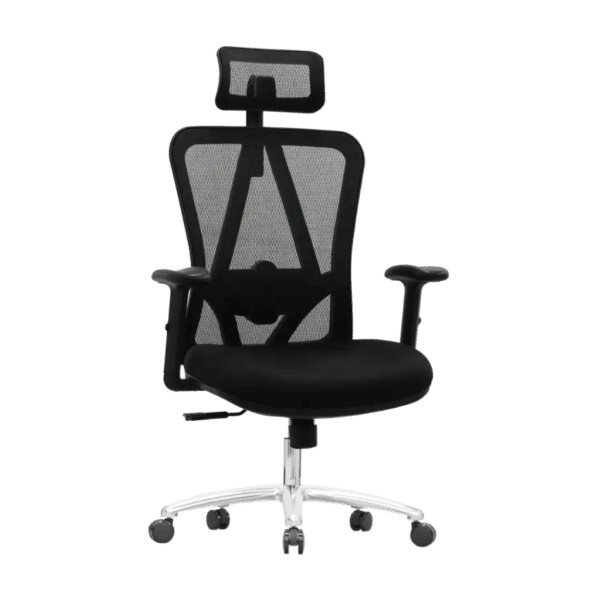 High Back Mesh Office Chair with Thick Seat Cushion Reclining Computer Desk Chair - Image 1