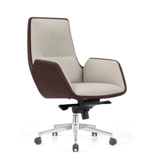 Luxury Leather Manager Office Chair Modern Medium Back Design