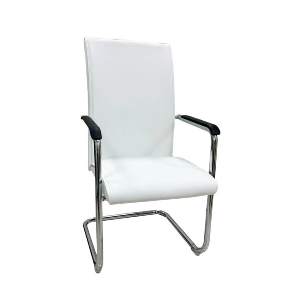 Elegant White Office Visitor Chair - Image 1