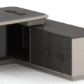 Modern Executive Office Desk with Side Cabinet - Image 5