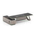 Executive Office Desk with Steel Legs and Side Storage