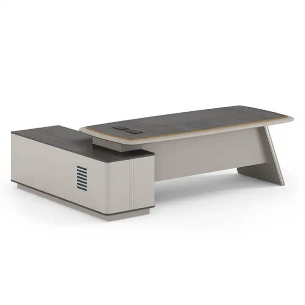 Executive Modern Office Desk with Side Storage - Image 1