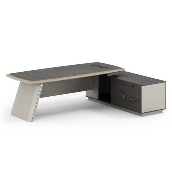 Executive Modern Office Desk with Side Storage - Image 2