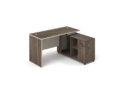 Executive L-Shaped Office Desk khaki walnut finish - Image 2