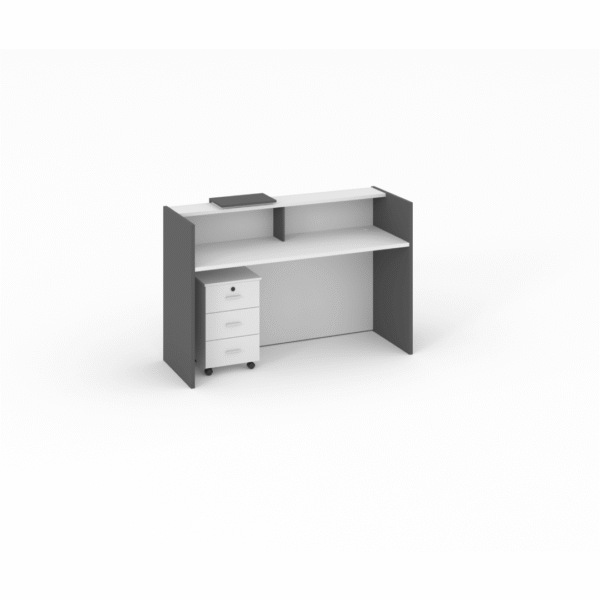 Reception Counter C Type White Grey - Image 2