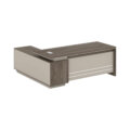 Premium CEO executive desk with L-Sider and walnut finish in Ajman – 200cm