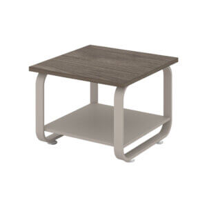 Modern office side table with walnut top and metal frame in Ajman