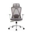 ErgoMesh High Back White Office Chair with Headrest - Image 4