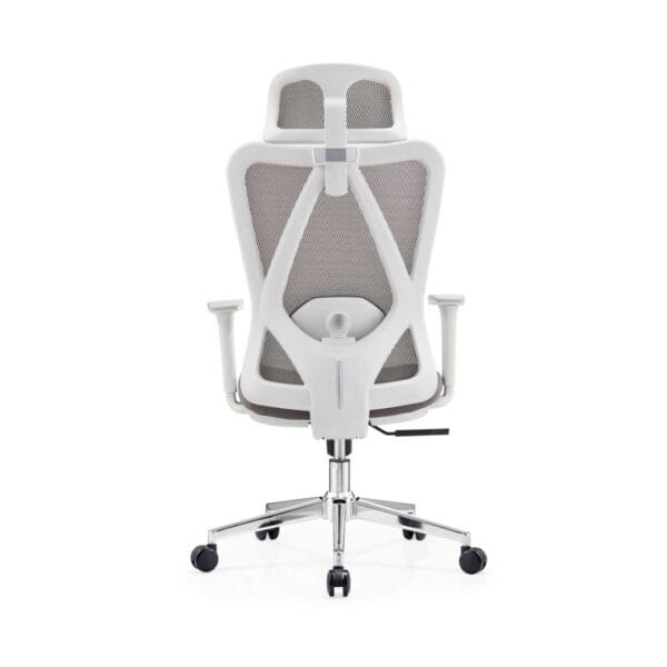 ErgoMesh High Back White Office Chair with Headrest - Image 3
