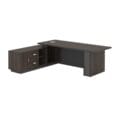 Executive L-Shaped Office Desk Coffee Grey - Image 2