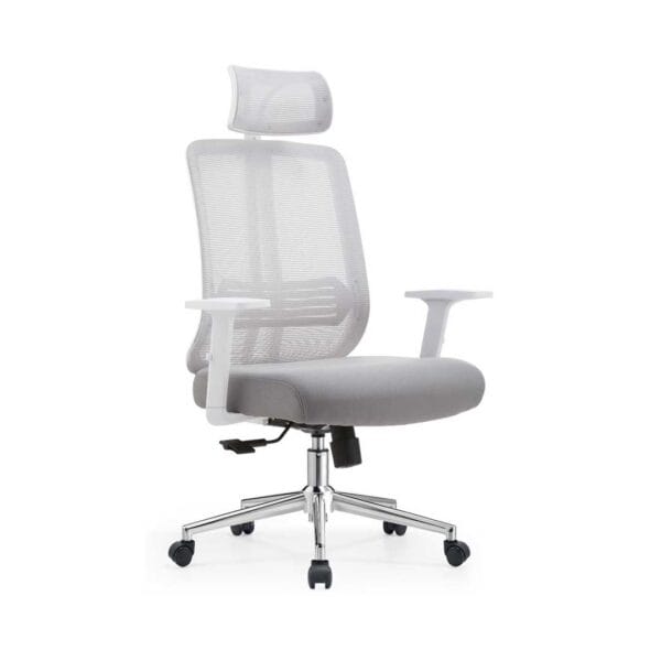 Ergonomic Mesh High-Back Office Chair White - Image 4