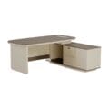 Rounded Executive Office Desk Grey Oak Khaki