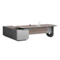 Luxury Executive Office Desk Tabletop Curved Dark Walnut
